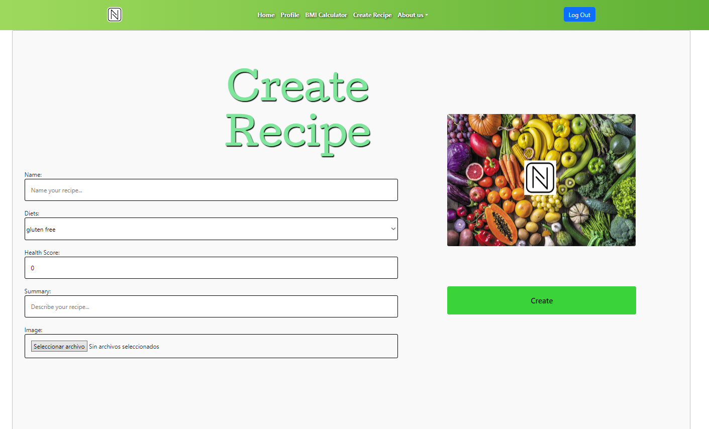 Captura de Nutri-U Food App 4