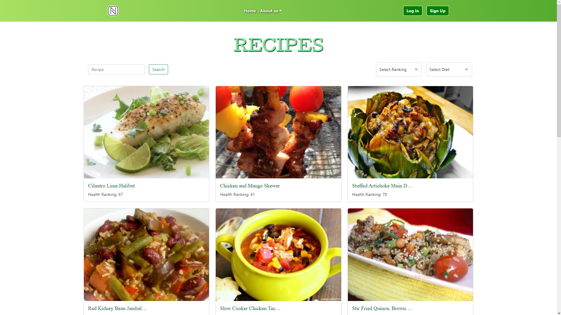 Captura de Nutri-U Food App 1
